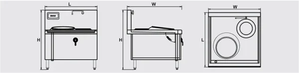 single wok cooker size