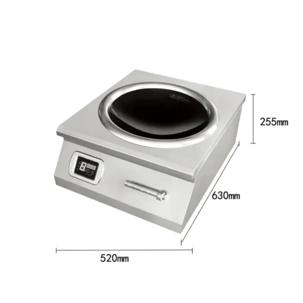 commercial induction cooker size