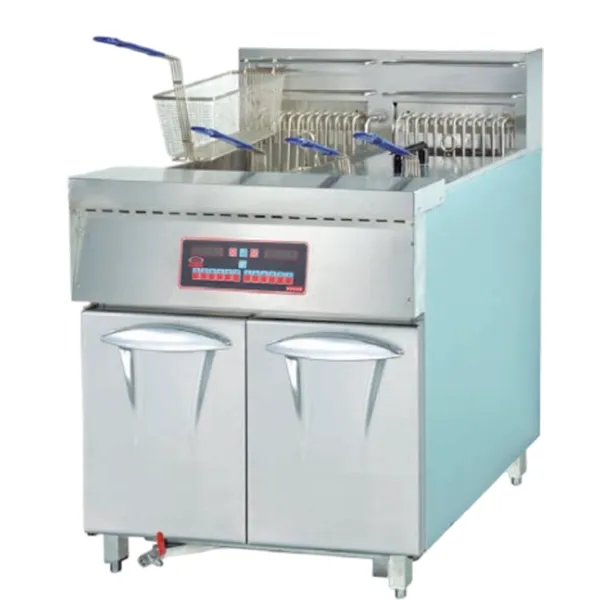 DF-30-2A Vertical2-Tank Computer Fryerwith Oil Filter Cart (4-Basket)